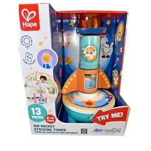 Hape Air Rocket Stacking Tower, Interactive Building Toy, Unisex, Toddlers 24m+